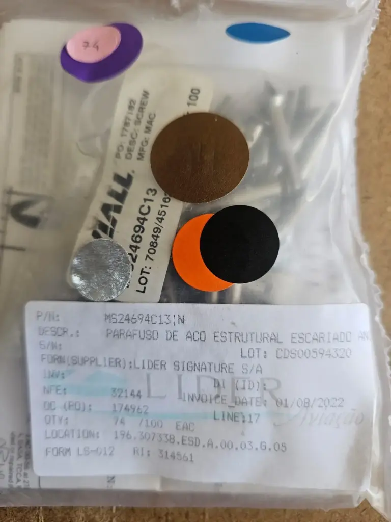 MS24694C13 Screw "100° FLAT HEAD CRES