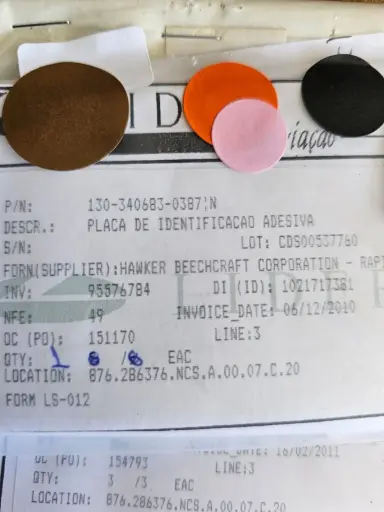 [130-340683-0387] 130-340683-0387 PLACARD - SFDS CALIBRATION SWITCH - MHS CAL